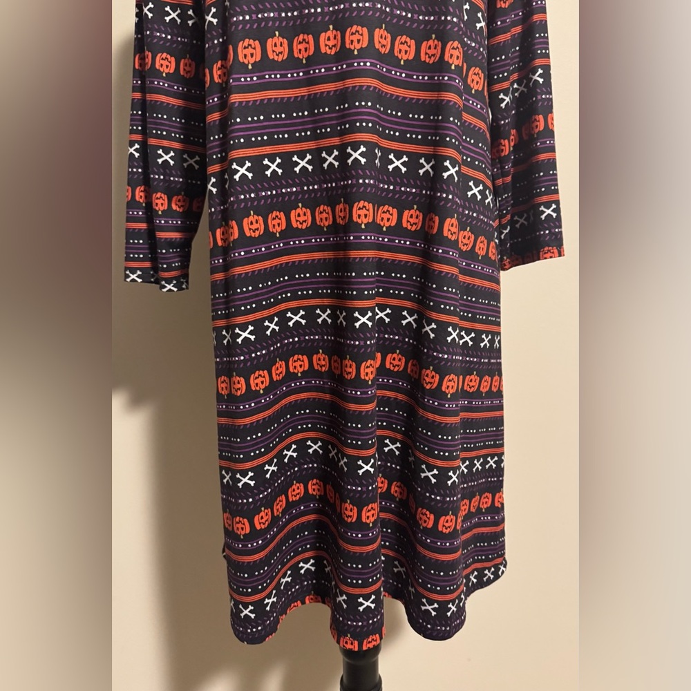 EUC Dressworks Orange and Purple Halloween Graphic Dress size medium - Picture 4 of 9